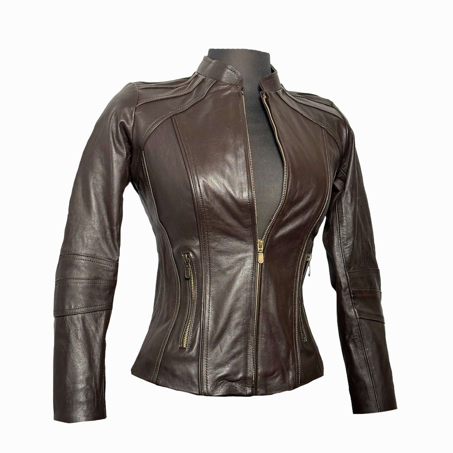 Chamarra de Piel Para Mujer “Karla” – Con Varillas Ergonómicas
